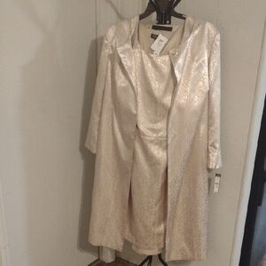 Elegant Cream Coat and Dress Set